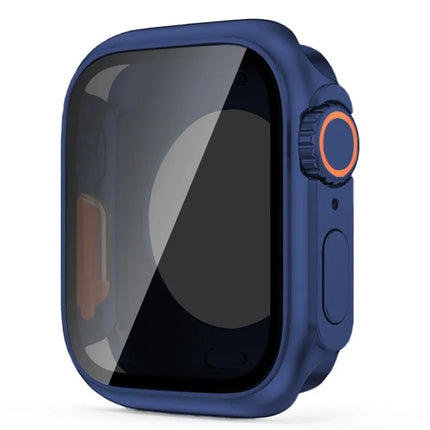 Apple Watch Series 9-4 PC bumper case with screen protector, ultra look, designed for 40mm to 45mm Apple Watch models.