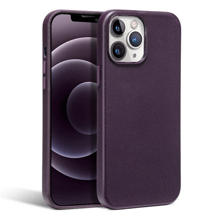 LuxeMag Leather Case for iPhone 15/14/13 Pro Max Plus Mini MagSafe Wireless Charge Animated Cover