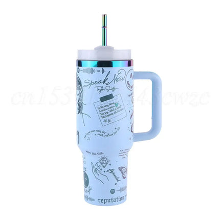 ThermoRide 40oz Stainless Steel Car Mug Vacuum Insulated Travel Tumbler with Straw