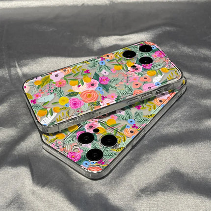 OKEYWOW flower silicone shockproof iPhone case for iPhone 11 to 17 Pro Max, soft cover with floral design, protective and stylish.