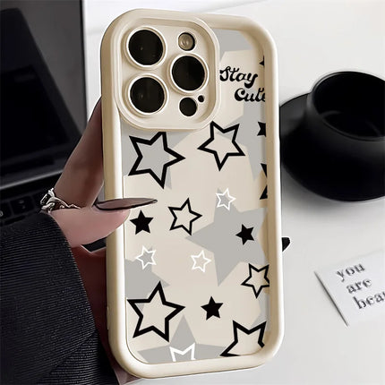 OKEYWOW iPhone star silicone case for iPhone 12 to 17 Pro Max and XR XS SE, shockproof soft cover with star design