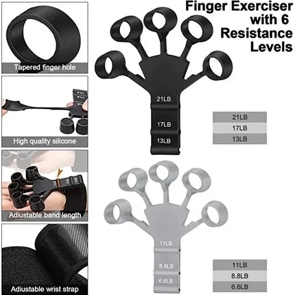 GripPro 6 Level Hand Strength Trainer Finger Exercise Grip Expander Tool