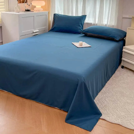 Okeywow solid color brushed fabric bedding set with duvet cover, pillowcases, bed sheet, and quilt cover in various sizes