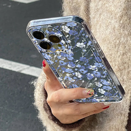 OKEYWOW flower design iPhone case for iPhone 17 to 11 Pro Max, soft clear shockproof cover with floral pattern