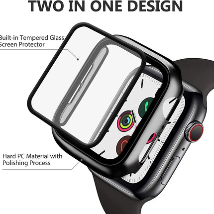WatchGuard Glass Case for Apple Watch Ultra 2/Series 9/8/7/6/SE 41mm–49mm Screen Protector Cover