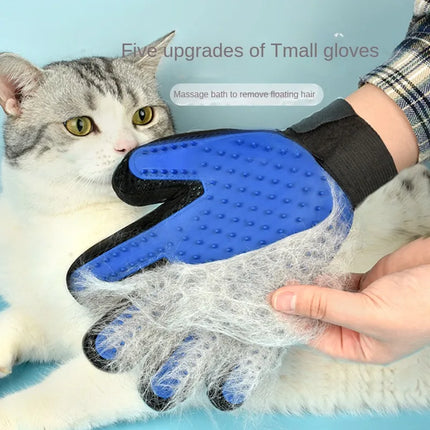 Pet Grooming Gloves Silicone Cat Dog Hair Removal Bath Brush Cleaning Tool