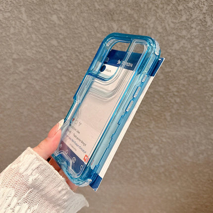 3-in-1 Transparent Armor Case for iPhone Heavy Duty Shockproof Cover