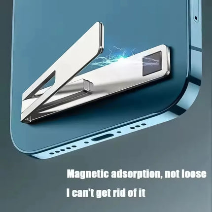 MagFold Ultra Thin Magnetic Foldable Phone Stand Metal Desktop Kickstand Universal Support