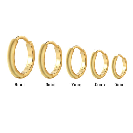 LunaHoop 925 Sterling Silver Round Hoop Earrings