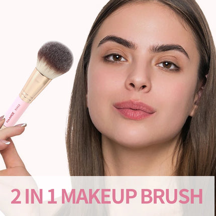 Velora Beauty 2pcs Dual End Foundation Brush Flat Angled Contour Blending Concealer Tool