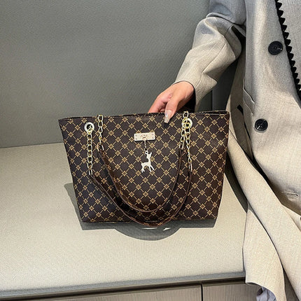 Women Autumn Winter Shoulder Bag Large Capacity Tote Handbag Presbyopic Style