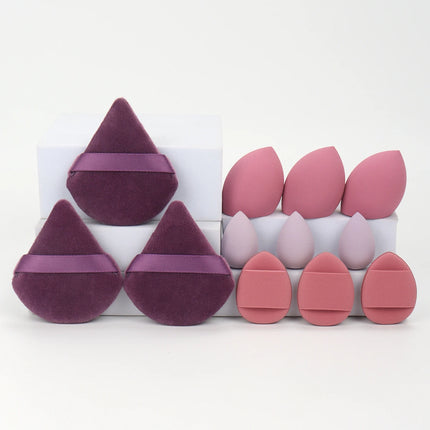 Velvet Cloud 12 Piece Makeup Sponge Set Powder Puffs Mini Cushion Eggs Beauty Blenders
