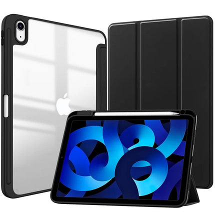 Smart PU iPad Case for Air 4/5/10th Gen/Pro 11/12.9/10.2/10.5 Transparent Cover
