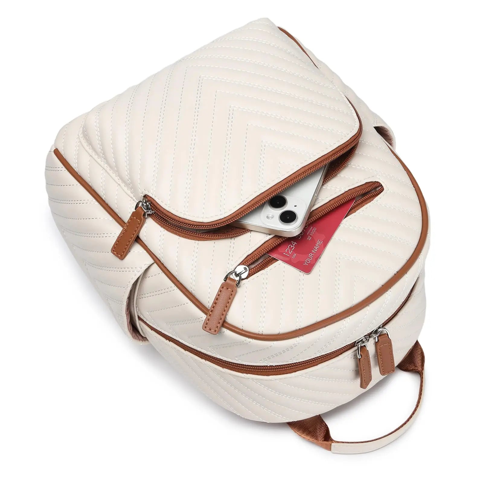 Miss Lulu Women's Fashion Backpack - PU Leather Anti-Theft Rucksack, Waterproof Mini Daypack for Girls