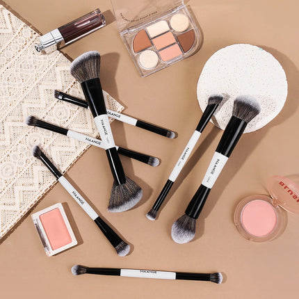 Velora Beauty 7pcs Dual Head Makeup Brush Set Foundation Eyeshadow Contour Blending Tools