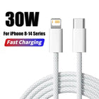 30W Fast Charging USB-C Cable for iPhone Quick Charge Data Cable