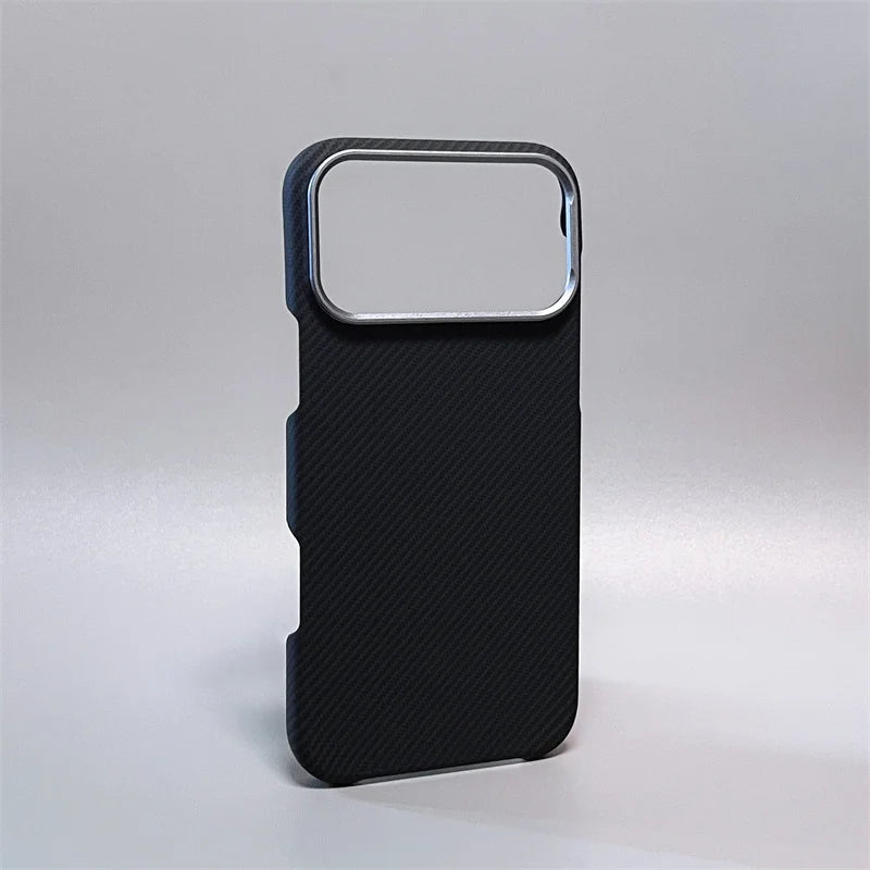 iPhone 14/15/16/17 Pro Max/Air Case Carbon Fiber Abstract Geometric for MagSafe Cover Camera Alloy Armor Military Shockproof