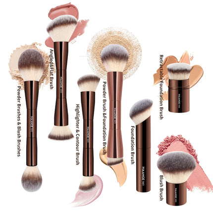Velora Beauty Dual Head Makeup Brush Foundation Powder Concealer Blush Bronzer Soft Fiber Tool