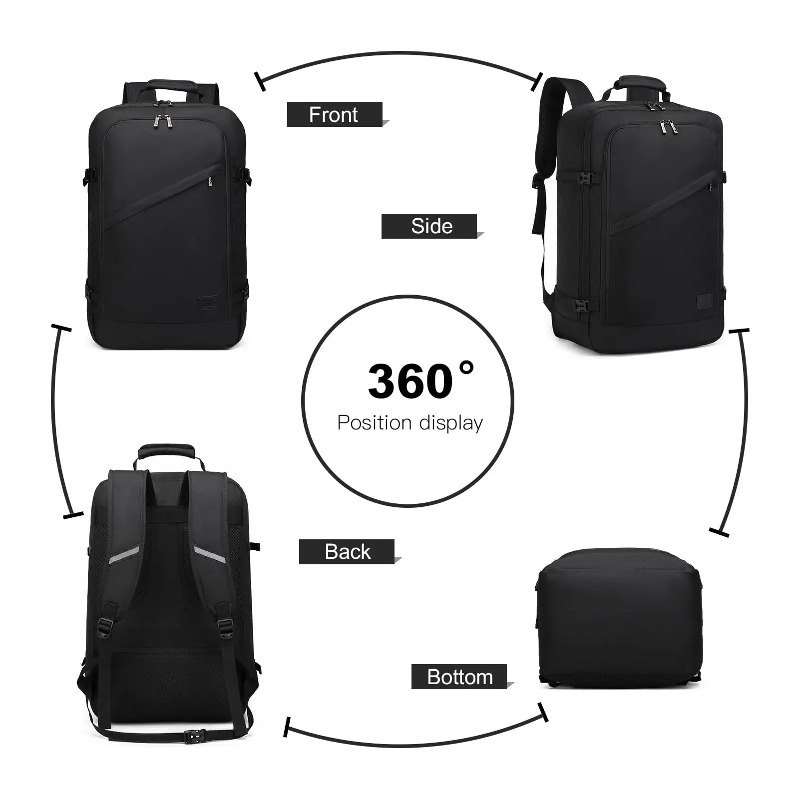 Kono Carry on Backpack Large Cabin Flight Bag Travel Hand Luggage Shoulder Bag