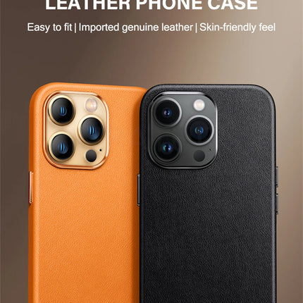 LuxeMag Leather Case for iPhone 15/14/13 Pro Max Plus Mini MagSafe Wireless Charge Animated Cover
