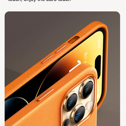 LuxeMag Leather Case for iPhone 15/14/13 Pro Max Plus Mini MagSafe Wireless Charge Animated Cover