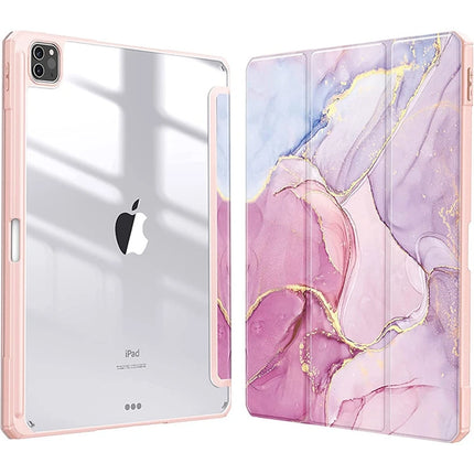 Smart PU iPad Case for Air 4/5/10th Gen/Pro 11/12.9/10.2/10.5 Transparent Cover