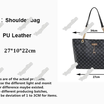 Women Autumn Winter Shoulder Bag Large Capacity Tote Handbag Presbyopic Style