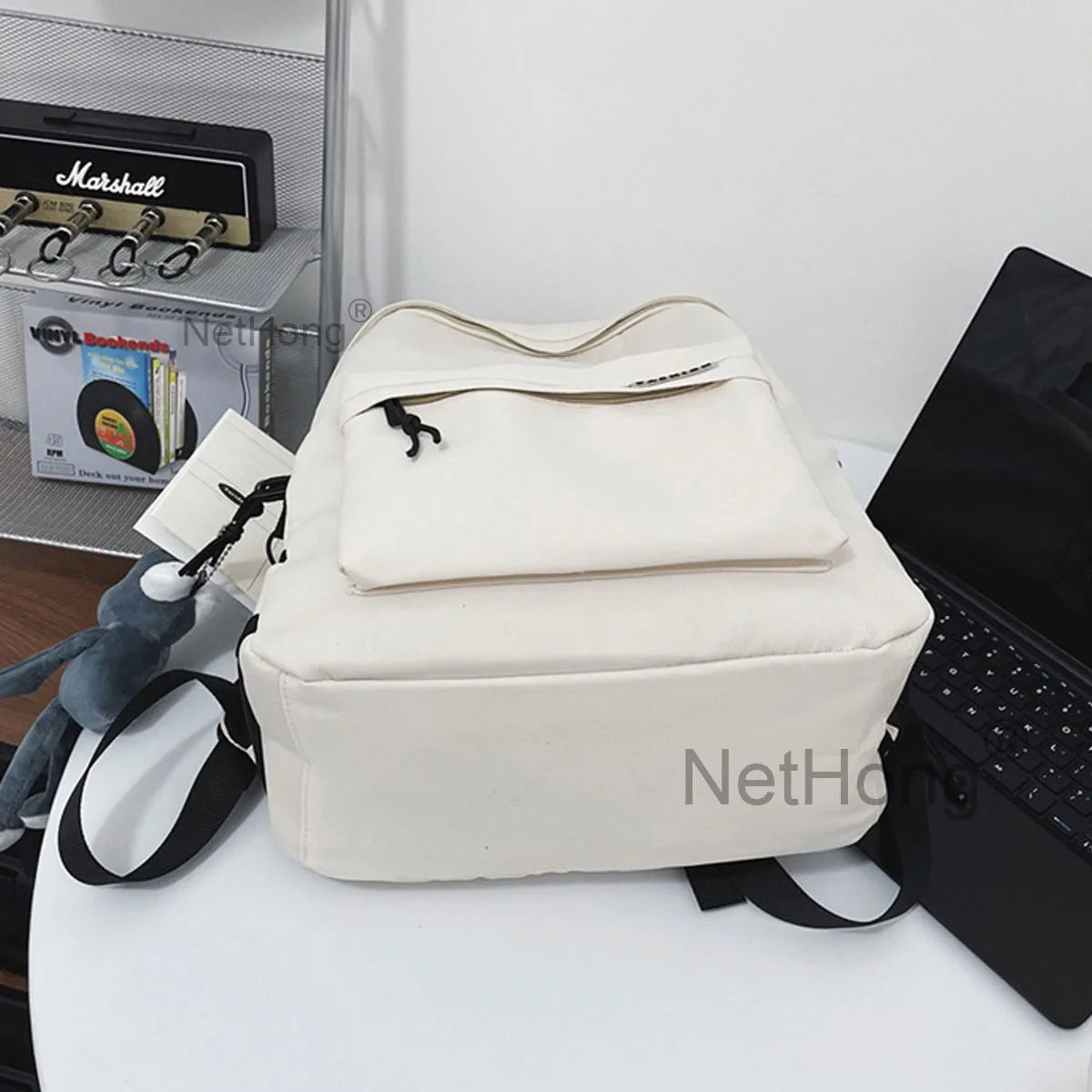 Retro Backpack School Rucksack for Laptop/Travel/Work Plain Bag UK