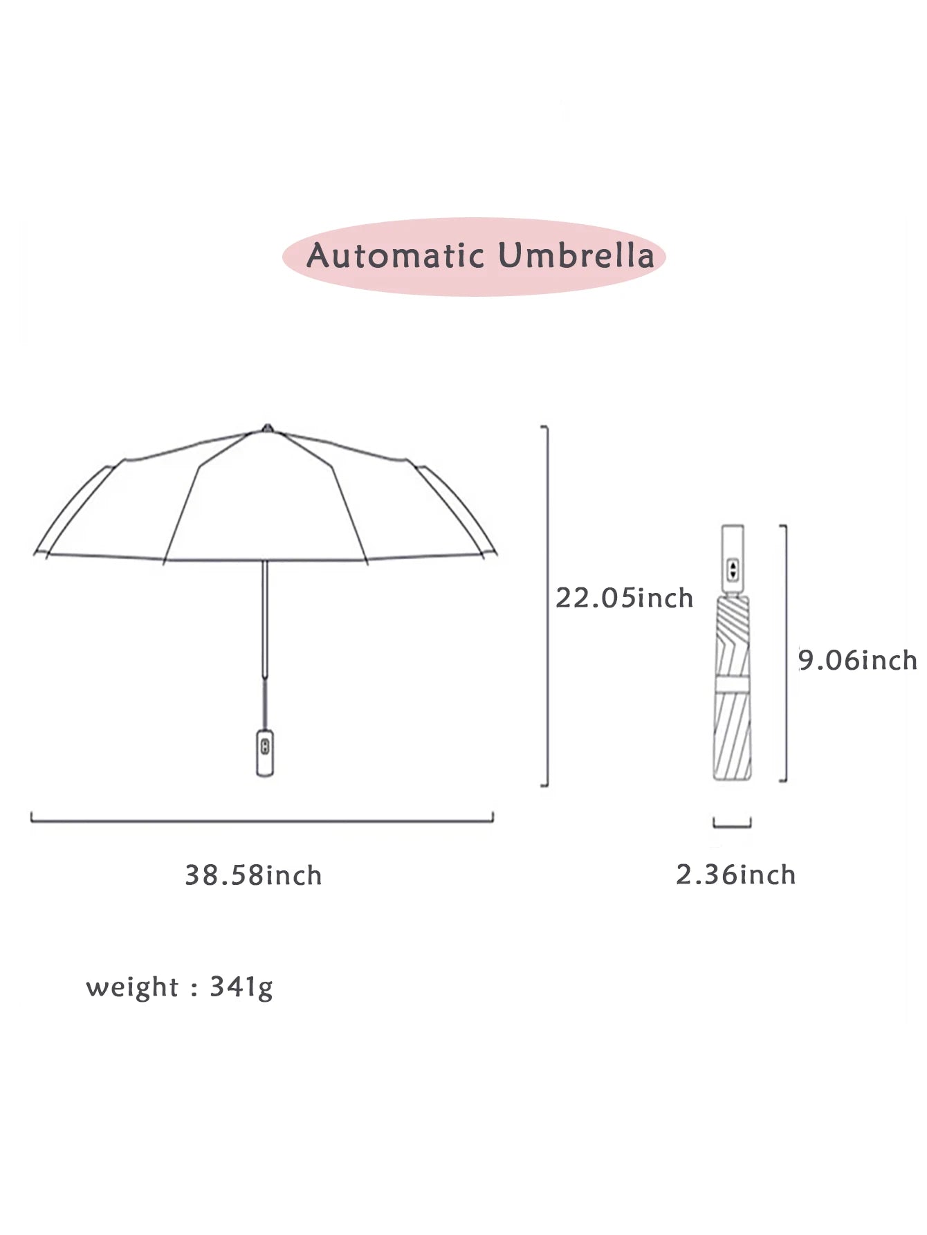 8 Ribs Travel Rain Sun Umbrella: Windproof, Multi-color, and Automatic Open/Close feature for convenience on the go.