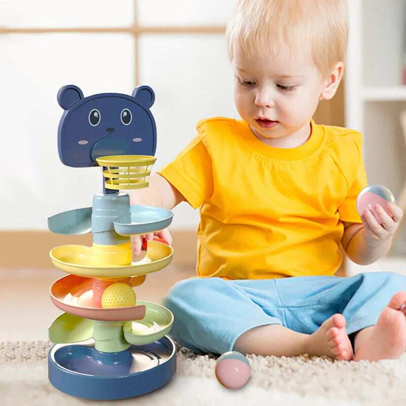 Montessori Rolling Ball Development Game: Educational Stacking Toy for Babies, Ideal for Children Aged 1-3 Years