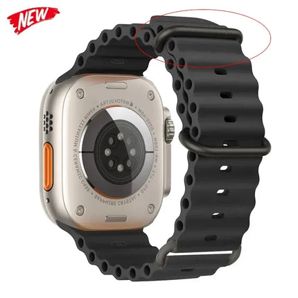 TideFlex Silicone Band for Apple Watch Ultra 2/Series 10/9/8/7/6/SE 49mm–40mm Sport Strap