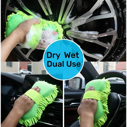 DriveSilk Car Care Kit Microfiber Wash Sponge Gloves Auto Detailing Cleaning Set