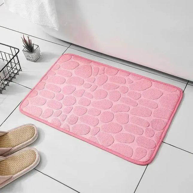 StoneWeave Embossed Fiber Anti Slip Mat Pebble Style Carpet Bathroom Living Room Floor Rug