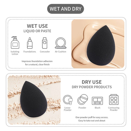 Velora Beauty 5pcs Makeup Sponge Blender Set Foundation Concealer Dry & Wet Cosmetic Puff