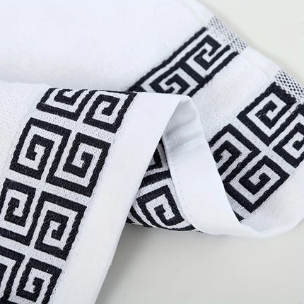 PureCotton 2pcs Black Bath Towels Set Absorbent Terry Shower Beach Yoga Towels