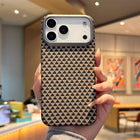 OKEYWOW iPhone carbon fiber matte case, ultra-thin shockproof PC cover for iPhone 17 Air, 16, 15, 14, 13, 12 Pro Max, showing front and back view