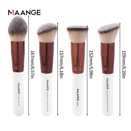 Velora Beauty 4pcs Makeup Brush Set with Case Foundation Concealer Powder Soft Dense Bristles
