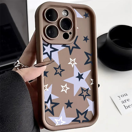 OKEYWOW iPhone Star Silicone Case for iPhone 13/12/11 Pro Max XR XS SE, shockproof soft cover with star design
