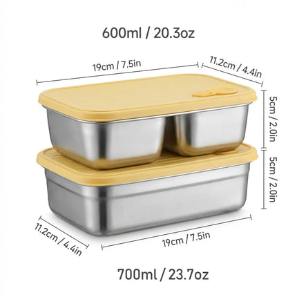 FreshSeal Stackable Stainless Steel Food Storage Container