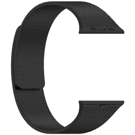 Apple Watch magnetic silicone strap band for Series 11-8 SE Ultra 3/2, adjustable, in black with a sleek, flexible design.
