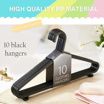 HomeNest 10pcs Plastic Clothes Hanger Non Slip Portable Closet Space Saver Rack