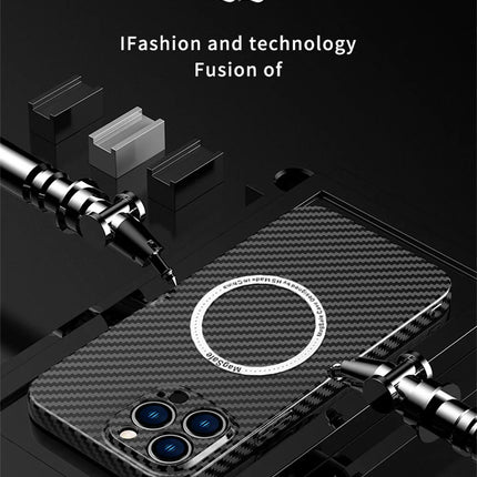 OKEYWOW ultra-thin carbon fiber iPhone case with camera protection for models 11 to 17, hard back cover, sleek design