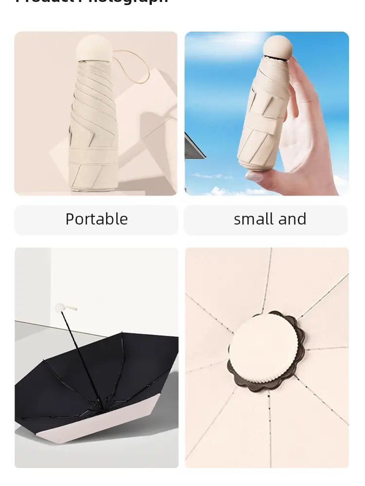 Travel UmbrellaCompact Lightweight Portable Automatic Strong Waterproof Folding Umbrellas With 6 Rib Reinforced Auto Open Close