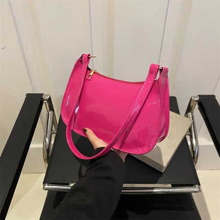 Women PU Leather Shoulder Bag Retro Solid Color Hobo Underarm Handbag Casual Designer