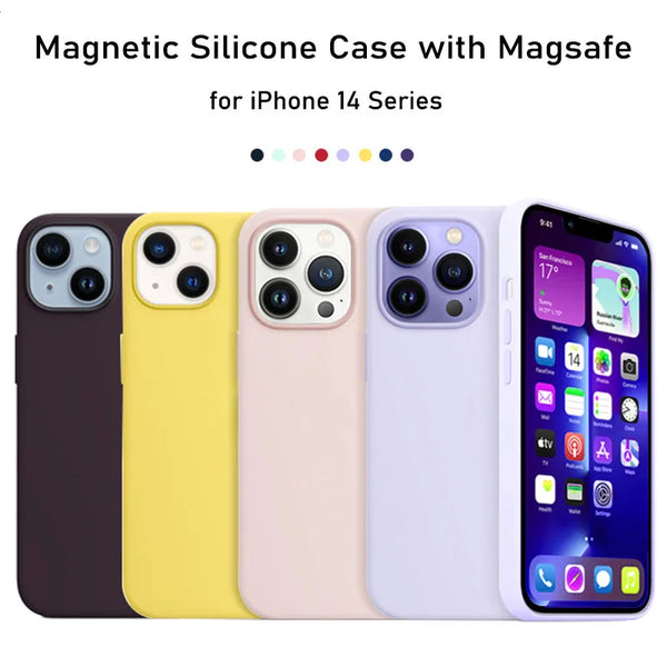 MagSafe Liquid Silicone Case for Apple iPhone 14 Pro Max & 14 Plus: Wireless Charging, Drop Protection, with Retail Box