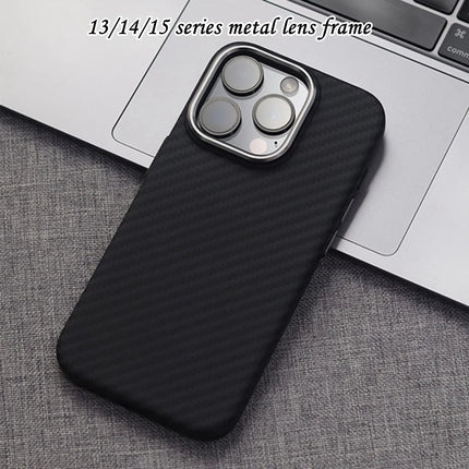 AeroForge MagSafe Case for iPhone 17/17 Pro Max/16/15/14/13 Alloy Lens 3D Relief Carbon Texture PC Cover