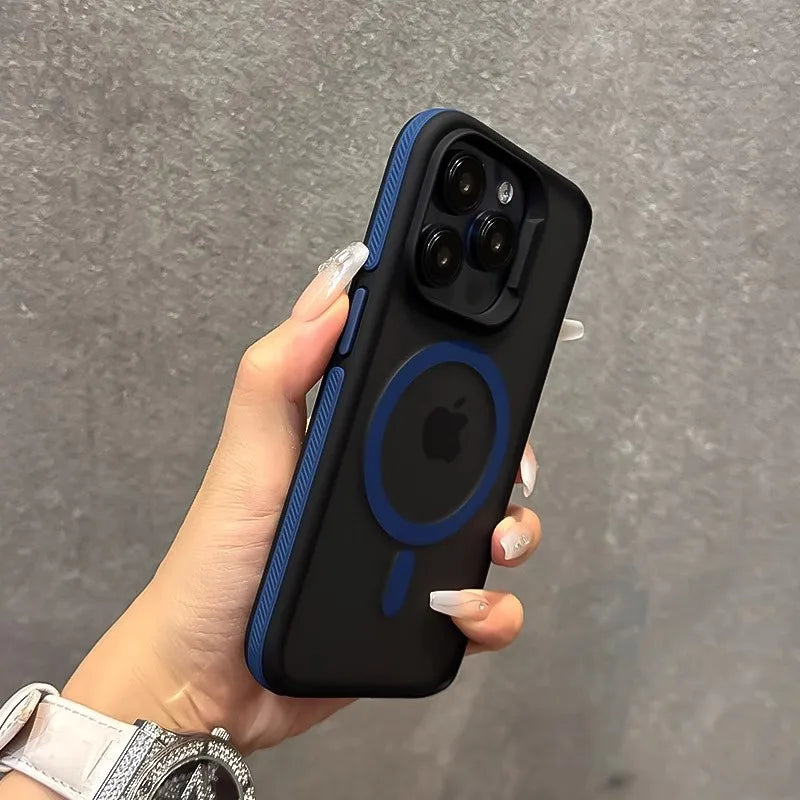 Shockproof Color Bumper Armor For Magsafe Case For iPhone 16 15 14 Plus 13 12 11 Pro Max Hybrid Wireless Charge Clear Cover