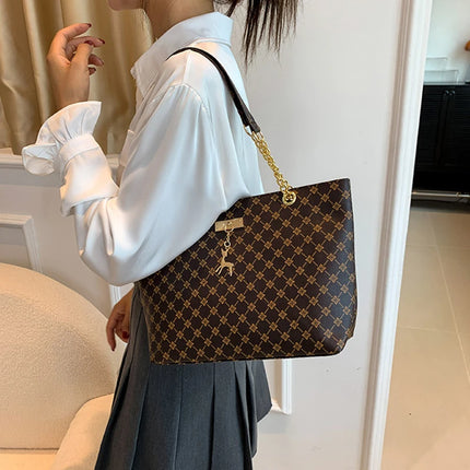 Women Soft Leather Tote Bag Large Capacity Shoulder Handbag Presbyopia Style