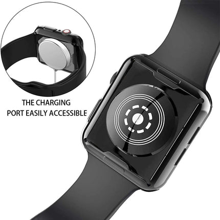 Apple Watch TPU bumper case and screen protector by OKEYWOW for 40mm to 49mm Apple Watch Ultra and Series 11 to 4, showing protective design.