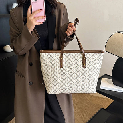 UrbanCarry PU Leather Tote Bag Large Capacity Women Shoulder Commuting Casual Handbag
